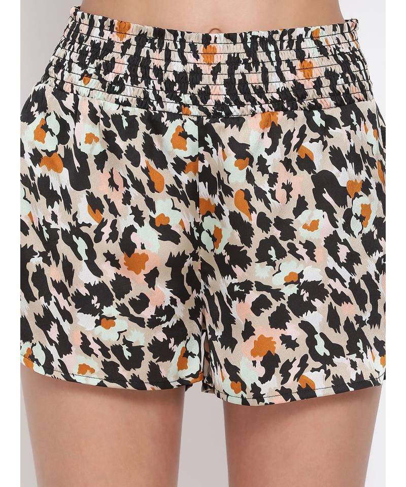 Multicoloured Animal Print Nightwear Shorts