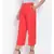 Red Ankle Length Linen Blen Pants