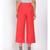 Red Ankle Length Linen Blen Pants