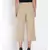 Beige Ankle Length Linen Blend Pants