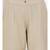 Beige Ankle Length Linen Blend Pants