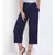 Navy Ankle Length Linen Blend Pants