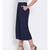 Navy Ankle Length Linen Blend Pants