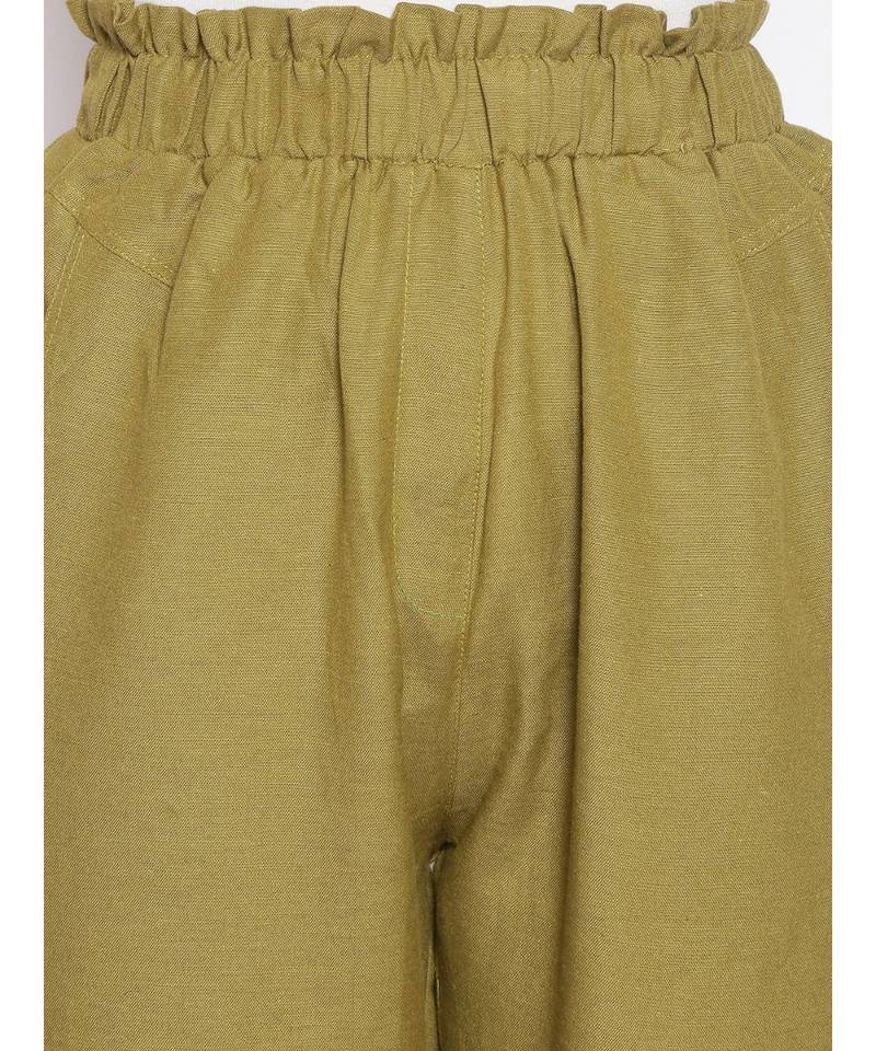 Seaweed Cropped Women's Paperbag Pants