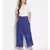 Blue Printed Women High Rise Pants