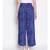 Blue Printed Women High Rise Pants