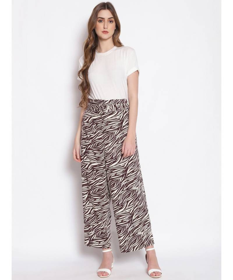 Zebra Women High Rise Print Pants