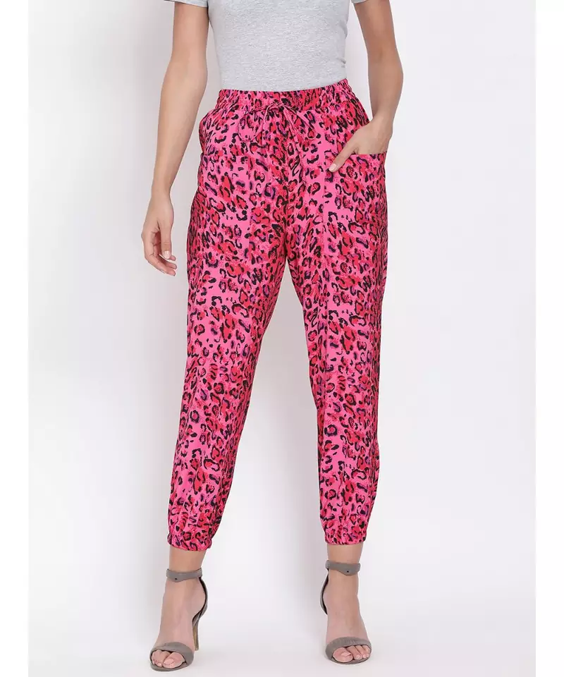 Fuschia Pink Animal Print Pants