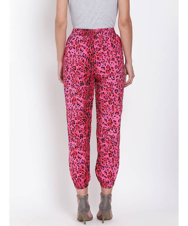 Fuschia Pink Animal Print Pants