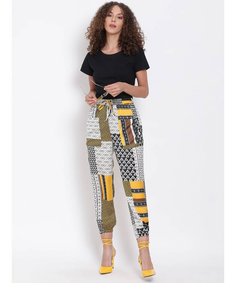 Multicoloured Abstract Print Pants