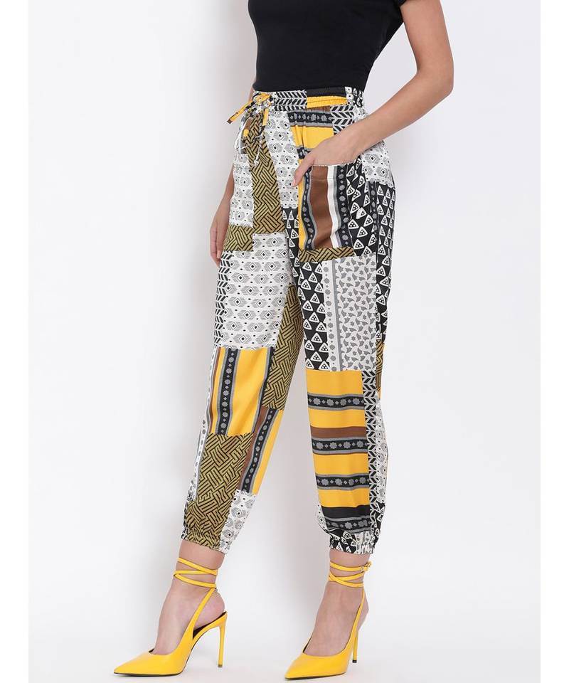 Multicoloured Abstract Print Pants