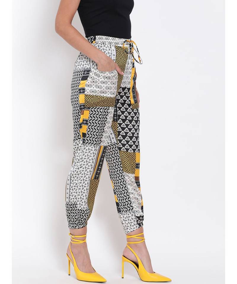 Multicoloured Abstract Print Pants