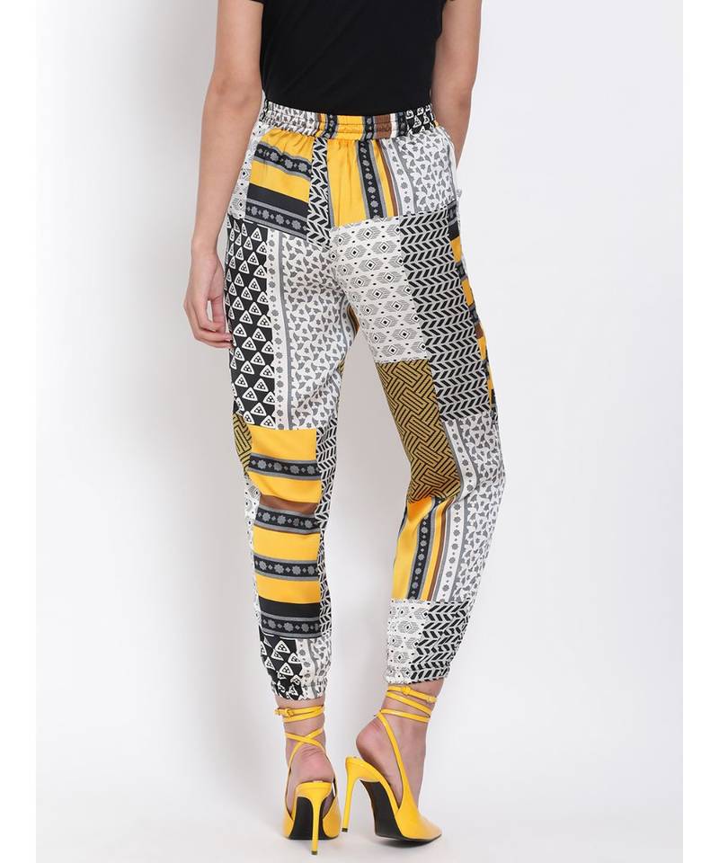 Multicoloured Abstract Print Pants