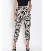 White & Black Animal Print Pants