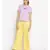 Light Yellow Linen Blend Solid Pants