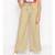 Beige Linen Blend Solid Pants