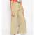 Beige Linen Blend Solid Pants