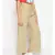 Beige Linen Blend Solid Pants