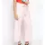 Baby Pink Solid Wrap Linen Blend Pants