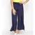 Navy Solid Wrap Linen Blend Pants
