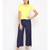 Navy Solid Wrap Linen Blend Pants