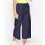 Navy Solid Wrap Linen Blend Pants
