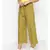 Olive Green Solid Wrap Linen Blend Pants