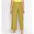 Olive Green Solid Wrap Linen Blend Pants