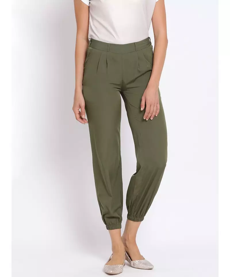 Khaki Stopper Casual Women Pant
