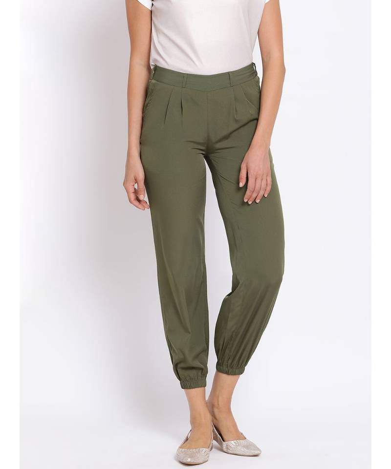 Khaki Stopper Casual Women Pant