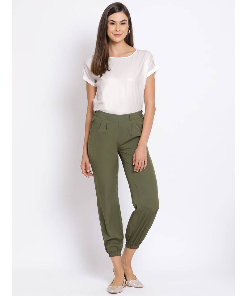 Khaki Stopper Casual Women Pant