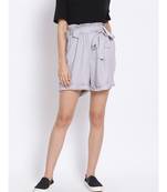 Smoke Grey Paperbag Women's Shorts