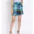 Blue Checkered Paperbag Women's Shorts