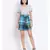Blue Checkered Paperbag Women's Shorts