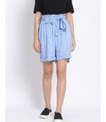 Light Blue Paperbag Women's Shorts