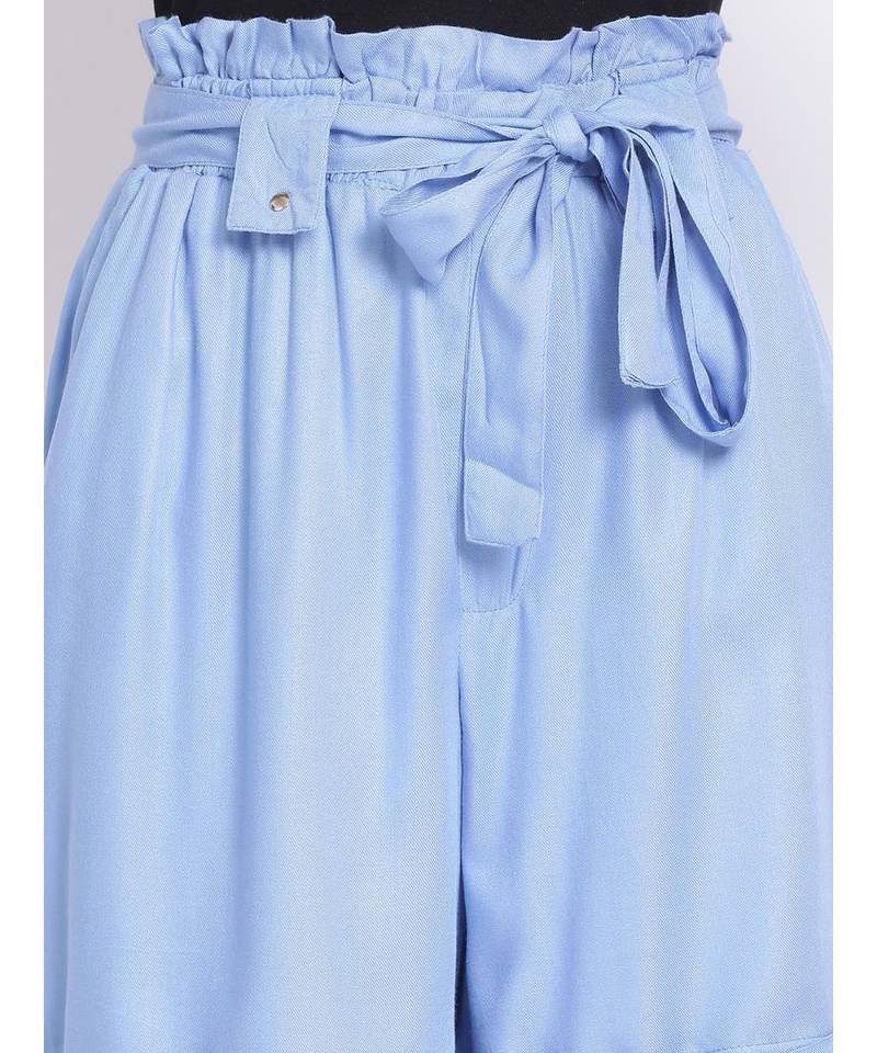 Light Blue Paperbag Women's Shorts