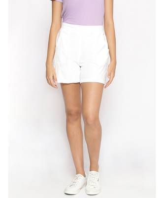 Cotton Washed Shorts  in White 1
