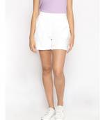 Cotton Washed Shorts  in White