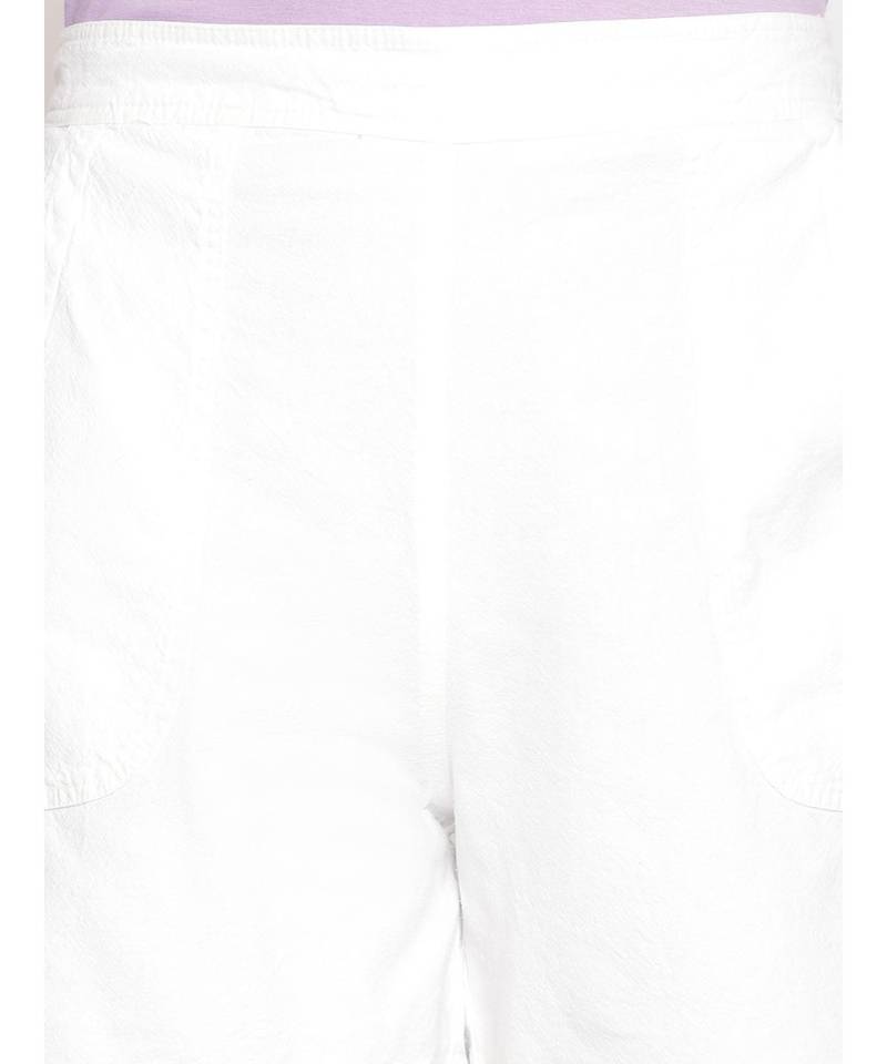 Cotton Washed Shorts  in White