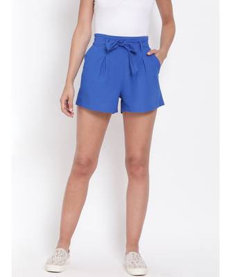 Cobalt Blue Knot Me Up Shorts 1