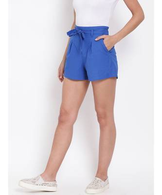 Cobalt Blue Knot Me Up Shorts 3