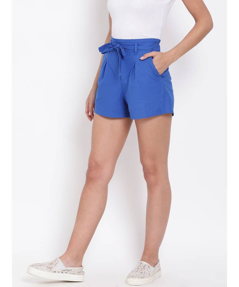 Cobalt Blue Knot Me Up Shorts