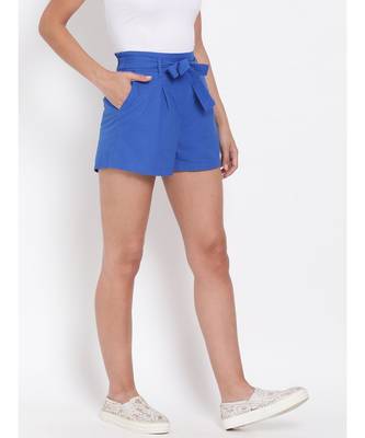Cobalt Blue Knot Me Up Shorts 4