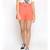 Linen Blend Cotton Shorts in Peach