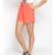 Linen Blend Cotton Shorts in Peach