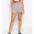 Linen Blend Cotton Women  Shorts in Grey