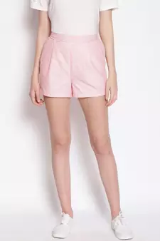 Baby Pink Striped Women's Shorts