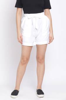 Pearl Shirley Women Linen Blend  Shorts