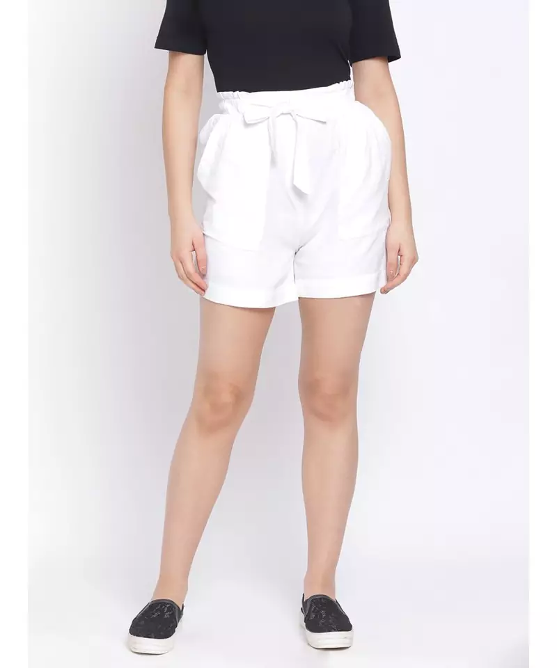 Pearl Shirley Women Linen Blend  Shorts