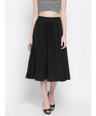 Black East Pleated Women Skirt 1